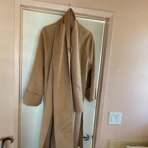 Lattelier Long Straight Cut Cashmere Coat with Scarf. New with tags